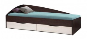 Кровать одинарная "Фея - 3" асимметричная 2000х900 (венге / вудлайн кремовый) в Пыть-Яхе - pyt-yah.mebel-74.com | фото